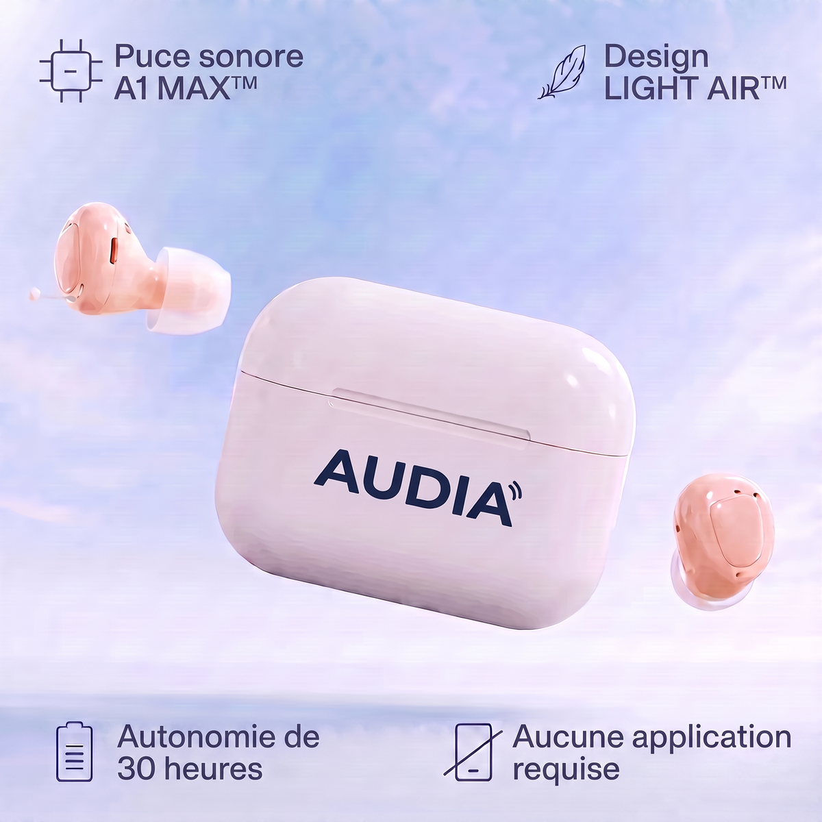 Audia™ – Appareil auditif confortable
